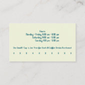 Aangepaste moderne hippe stijl coffeeshop & punch visitekaartje (Achterkant)