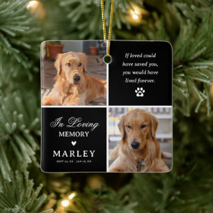 Aangepaste moderne huisdierhond-herdenkingsfoto keramisch ornament