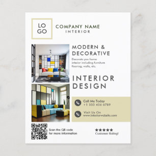 Aangepaste moderne interieur design flyer