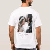 Aangepaste moderne kalligrafie met foto-naam Datum T-shirt (Achterkant)