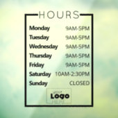 Aangepaste, moderne kantooruren Winkelvenster Knip Raamsticker (Vel 3)