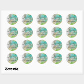 Aangepaste moderne kerstboom Waterverf kunst Ronde Sticker (Vel)