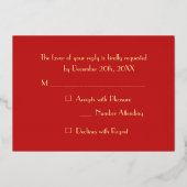 Aangepaste moderne kerstfeestdag RSVP Folie Uitnodiging (Achterkant)