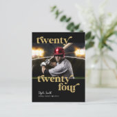 Aangepaste moderne klasse van 2024 Foto Afstuderen Briefkaart (Staand voorkant)