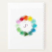 Aangepaste moderne kleurrijke monogrammen Sjabloon Planner (Achterkant)