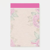 Aangepaste Moderne Levendige roze botanische achte Post-it® Notes (Voorkant)