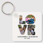 Aangepaste moderne liefde 4 fotocollage voor koppe sleutelhanger (Voorkant)