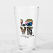 Aangepaste moderne liefde 4 fotocollage voor paren glas (Voorkant)