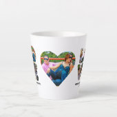 Aangepaste moderne liefde 4 fotocollage voor paren latte mok (Voorkant)