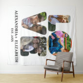 Aangepaste moderne liefde 4 fotocollage voor paren wandkleed (In Situ (horizontaal))