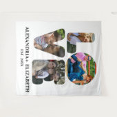 Aangepaste moderne liefde 4 fotocollage voor paren wandkleed (Voorkant (horizontaal))