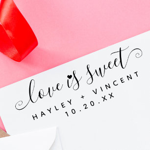 Aangepaste moderne liefde is zoete Script Names We Rubberstempel