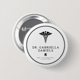 Aangepaste moderne medische school dokter afstuder ronde button 5,7 cm