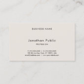 Aangepaste Moderne Minimale Elegant Typografie Visitekaartje (Achterkant)