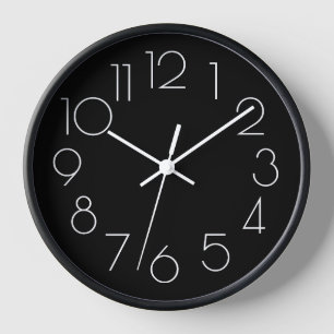 Aangepaste moderne minimalistische zwart-wit klok