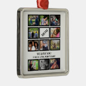 Aangepaste moderne Moederdag 11 Foto Collage Metalen Ornament (Rechts)