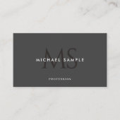 Aangepaste Moderne Monogram QR Code Elegant Zwart  Visitekaartje (Voorkant)