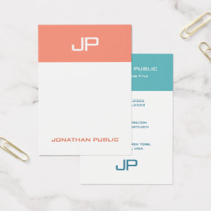 Aangepaste moderne monogram Sjabloon Elegante kleu Visitekaartje
