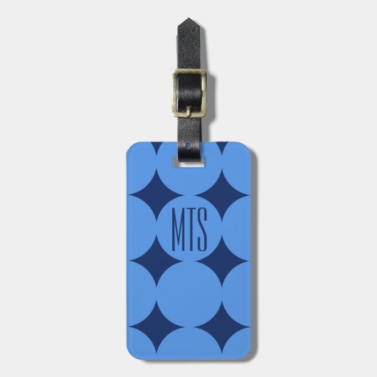Aangepaste moderne monogramstip, gepersonaliseerd bagagelabel (Voorkant verticaal)