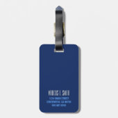 Aangepaste moderne monogramstip, gepersonaliseerd bagagelabel (Achterkant verticaal)