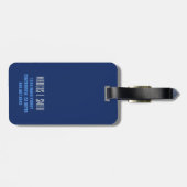 Aangepaste moderne monogramstip, gepersonaliseerd bagagelabel (Achterkant horizontaal)