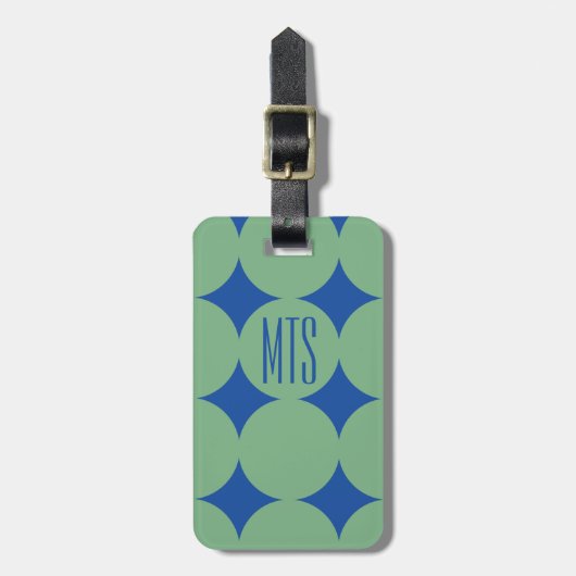 Aangepaste moderne monogramstip, gepersonaliseerd bagagelabel (Voorkant verticaal)