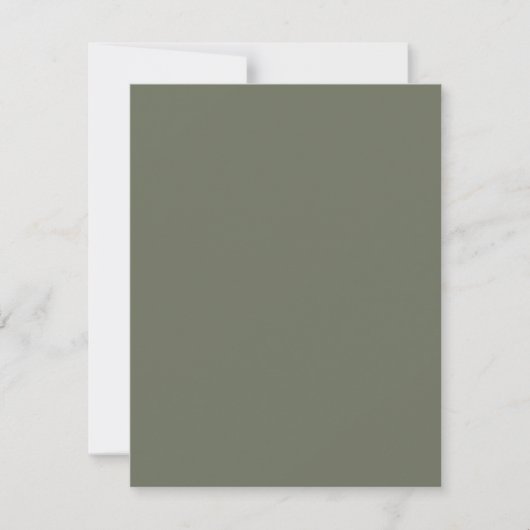 Aangepaste moderne mosgroene platte Save The Date (Voorkant)