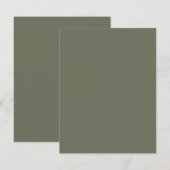 Aangepaste moderne mosgroene platte Save The Date (Voorkant / Achterkant)