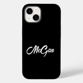 Aangepaste Moderne Naam Minimaal Monogram Zwart. Case-Mate iPhone 14 Hoesje