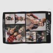 Aangepaste moderne opa | 6 Foto Golf Towel Golfhanddoek (Horizontaal)