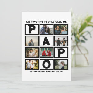 Aangepaste moderne opa Papo 8 foto collage Feestdagenkaart