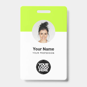 Aangepaste moderne personeelskaart Acid Green QR Badge