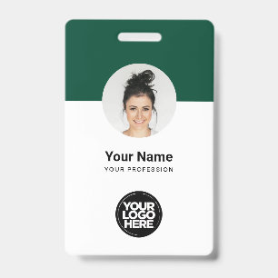 Aangepaste moderne personeelskaart donkergroene QR Badge