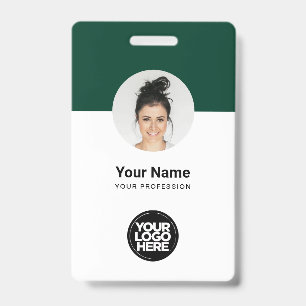 Aangepaste moderne personeelskaart donkergroene QR Badge