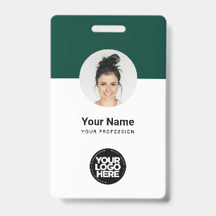 Aangepaste moderne personeelskaart groene QR-badge Badge