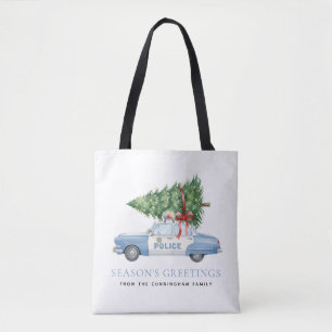 Aangepaste moderne politieagent Kerstboom Auto Draagtas