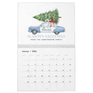 Aangepaste moderne politieagent Kerstboom Auto Kalender