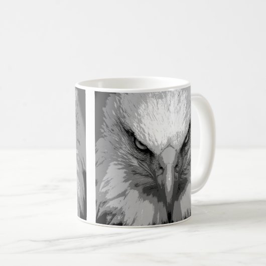 Aangepaste moderne Pop Art Eagle Sjabloon Koffiemok (Voorkant rechts)