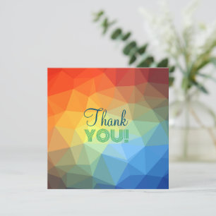 Aangepaste moderne regenboog geometrische vorm bedankkaart