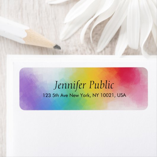 Aangepaste moderne regenboogkleuren - Abstracte Sj Etiket (Insitu)