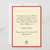 Aangepaste moderne rode rendier Kerstmis Feestdagenkaart (Achterkant)