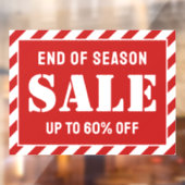 Aangepaste Moderne Rode Strepen Zakelijke Winkel S Raamsticker (Vel 2)