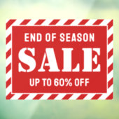 Aangepaste Moderne Rode Strepen Zakelijke Winkel S Raamsticker (Vel 3)