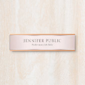 Aangepaste, moderne Roos Gold legant Sjabloon Deurbordje (Voorkant)