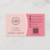 Aangepaste moderne roze professionele QR-code mini Visitekaartje (Voorkant)