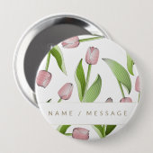 Aangepaste, moderne roze Tulp-ventilator Ronde Button 4,0 Cm (Voorkant /achterkant)
