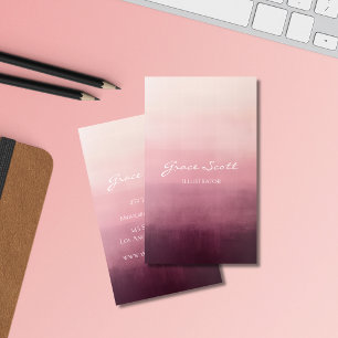 Aangepaste moderne roze waterverf visitekaartjes