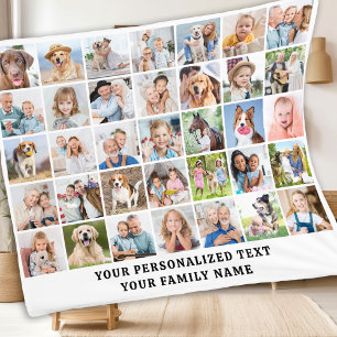 Aangepaste Moderne Schattigee Familie Gift 35 Foto Fleece Deken