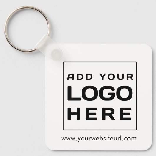 Aangepaste moderne Square Business Logo en website Sleutelhanger (Voorkant)