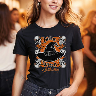 Aangepaste Moderne Tekst Vrouwen Heks Halloween Ko T-shirt